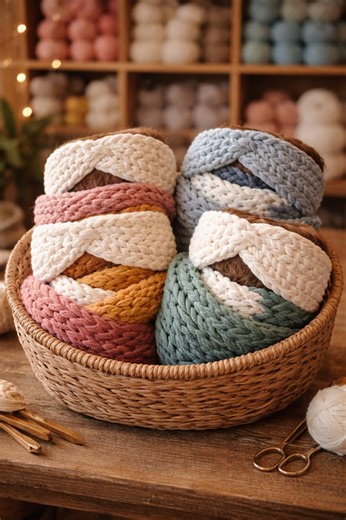 Knitting Pattern Infinity Scarf & Headband, Super Bulky Yarn Project, Easy Seed Stitch Cowl, Digital Download PDF by Amine - Etsy