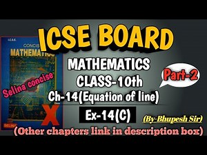 EQUATION OF LINE || EX-14(C) || PART-2 || CL-10TH ICSE || SELINA CONCISE @ProblemsBeater