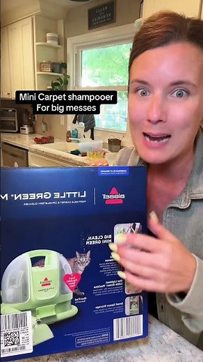 Big Clean in a Mini Machine: Bissell Little Green Review #CarpetCleaning #UpholsteryCleaning