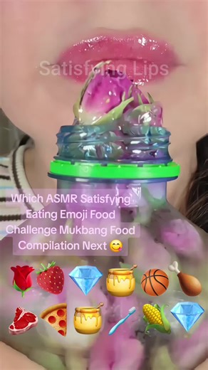 Satisfying ASMR Eating Emoji Food Challenge Mukbang Food Frozen Honey, Wax Candy, Fondant And More! #satisfyinglips #asmr #waxcandy #frozenhoney