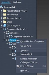 Make element of a component pattern containing a component pattern Independent missing