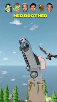 😍 Help Ronaldo Get My Crush Attention Car Jump Challenge 🚗#beamngdrive #messi #ronaldo #cr7 #vs #uk