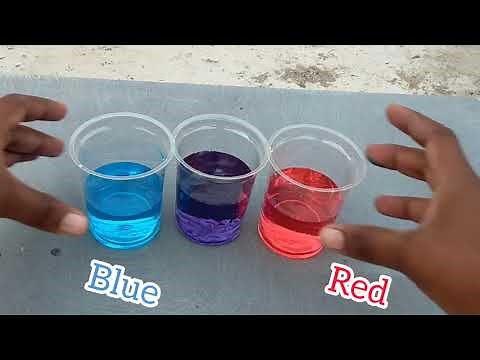 Blue & Red #colours mixing to form Purple colour