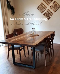 Handcrafted Walnut Live Edge Dining Table With Bench: Modern Farm Table - Etsy