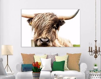 Black White Highland Cow Canvas Wall Art, Farmhouse Animal Print, Rustic Home Decor (multi-panel) - Etsy