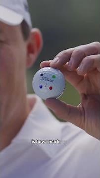 Matt Fitzpatrick uses six Sharpies to mark his Pro V1x. 🎨