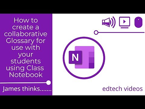 How to create a collaborative Glossary of terms for use with your students using Class Notebook