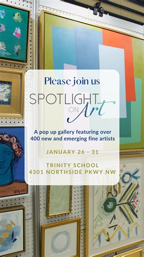 It's here! Spotlight on Art’s 44th Artists Market opens Monday, January 26th and runs through Saturday, January 31st. Over 6000 square feet of gallery space features original works by over 400 artists and is open to the public. Market hours are below. We can’t wait to see you there! Monday, January 26: 6:00 pm - 9:00 pm Tuesday, January 27: 8:00 am- 4:00 pm Wednesday, January 28: 8:00 am- 4:00 pm Thursday, January 29: 8:00 am- 4:00 pm Friday, January 30: 8:00 am- 8:00 pm Saturday, January 31: 10