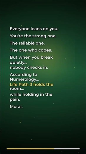 Life Path 3: Everyone Leans On You, Nobody Checks On You