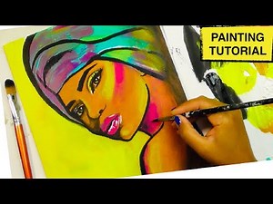 ACRYLIC PAINTING TUTORIAL for Beginners | African Lady | Step by Step