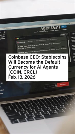 Coinbase CEO: Stablecoins Will Become the Default Currency for AI Agents #COIN #Coinbase #COINStock