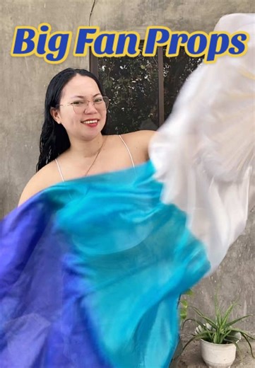 Colorful Big Bamboo Fan Props for Dance Performances