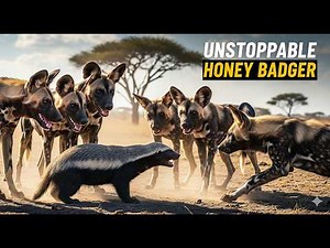 Epic African Wildlife Encounter: African Hunting Wild Dogs vs. Fearless Honey Badger 🐾