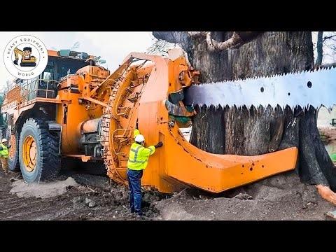 Extreme Dangerous Fastest Big Chainsaw Cutting Tree Machines | Monster Stump Removal Excavator #05