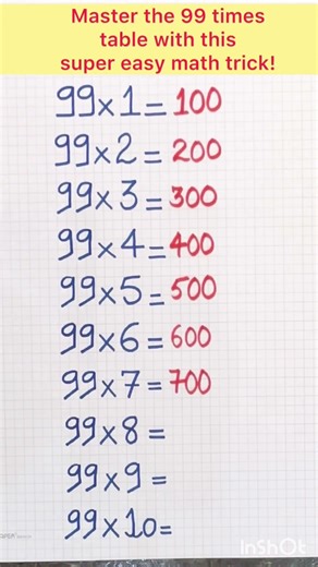 Table of 99||99 का पहाड़ा||Fastest Trick||#maths #viral #tricks #multiplication #table #rrb #ssc