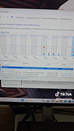 Check Out Windows Reliability Monitor, it's a built‑in tool that reveals why your system had errors or blue screens of death. #HowTo #Windows11 #TechTip #BSOD #TechTok
