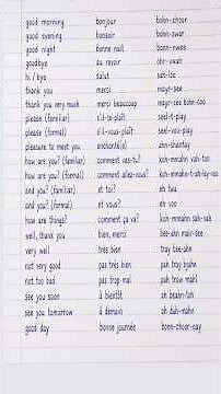 Basic words in French 🇫🇷