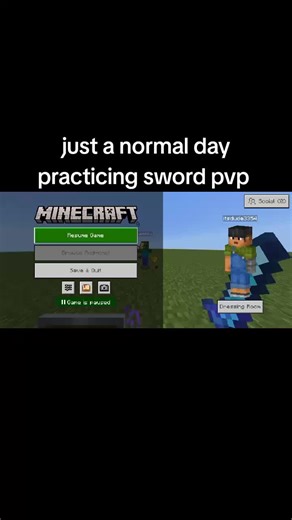 Sword PvP Practice Session in MCPE