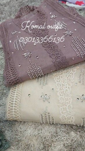 1.1K views · 27 shares | Hand work fancy khadi stuf 2pc xl xxl large medium all size available haseen color Order on what's aap 03013366136 | KOMAL's Outfit | Facebook