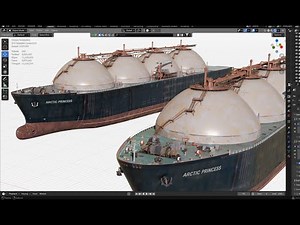 Part-2/3 .LNG Carrier 3D Modeling Process (Arctic Princess). Blender Timelapse.