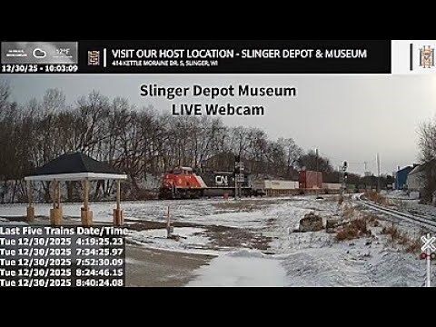Slinger Depot Museum Live Railcam - Slinger, WI #steelhighway