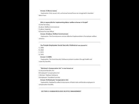 50 Important MCQs of Computer, Office Skills, General Knowledge & Science (PPSC Prep & Key Laws)