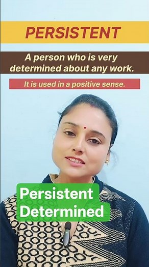 Persistent: Meaning, Use & Examples🩵#english #shortsfeed #youtuber