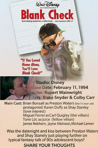 DISNEY Crossed the Line with the 1994 film Blank Check?