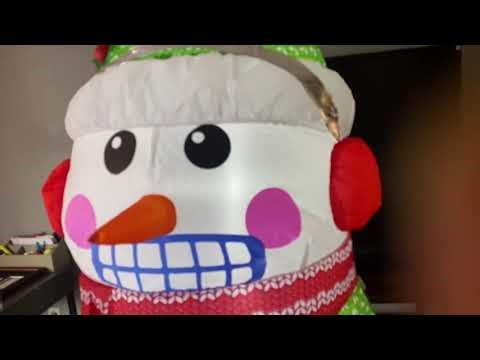 new for 2025 Gemmy 6.5 ft tall animated shivering snowman inflatable review