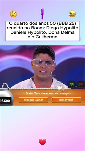 O quarto dos anos 50 (BBB 25) no programa Boom da Record