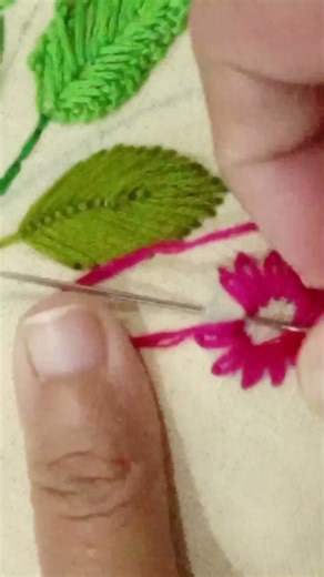 Embroidery Flower Tutorial ❤️ #embroidery #crochet #shorts