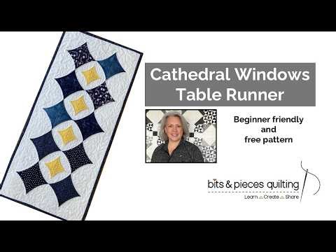 Cathedral Windows Table Runner - Beginner Friendly Technique and Free Pattern