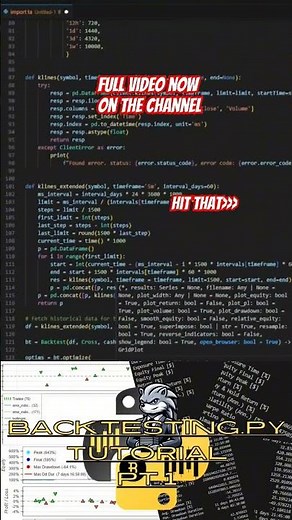 Backtesting with python tutorial series starts today! #howto