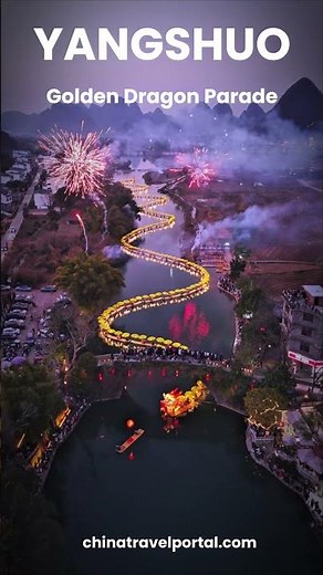 Yangshuo Golden Dragon Parade: Witness a 720m Dragon on Water!