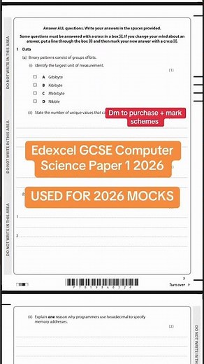 Edexcel GCSE Computer Science Paper 1 2025 #edexcelgcsecomputerscience #computerscience