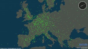 Simulated Airline Traffic over Europe