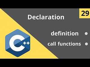 29 - C++ Course Level 1 (declaration ,definition and call 'Function' )