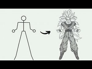 How to Draw Goku Super Saiyan 3 Full Body | Easy Step by Step | Goku Drawing