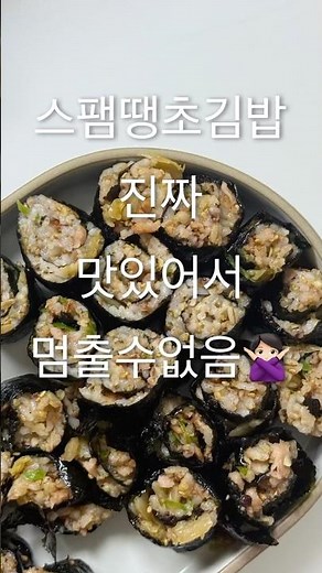 스팸땡초김밥 집에 있는 스팸 소환하기 #스팸김밥 #스팸땡초김밥 #식비절약 #4인가족 #집밥 #절약 #식비 #레시피 #요리
