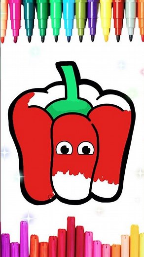 Let's Draw a Cute Bell Pepper for Kids | Easy Bell Pepper Drawing Tutorial
