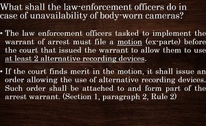 Rules on the use of body-worn cameras in the execution of warrants (A.M. No. 21-06-08-SC)