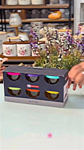 Colorful Double-Wall Glass Bowls Unboxing! 🌈✨ #KitchenFinds #Shorts