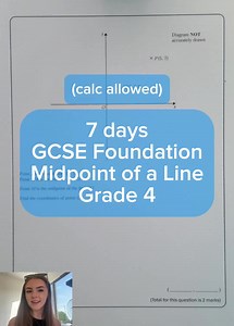 7 days to go - GCSE Foundation Maths - Midpoint of a Line - Grade 4 #gcse #maths #revision