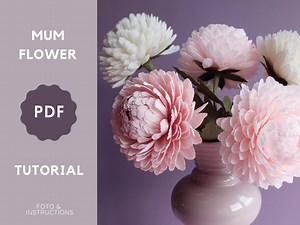 Crepe Paper Chrysanthemum,pdf Flower Tutorial, Digital Template, Crepe Paper Flowers, Easy Tutorial Flower, Printable Template, Mum Flower - Etsy