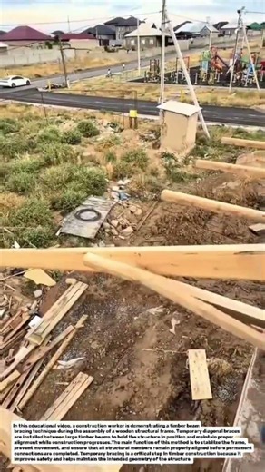 Smart Timber Beam Bracing Technique | Strong and Accurate Wooden Frame Construction.