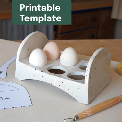 Printable Pottery Template   Video Tutorial -- Egg Tray - Etsy