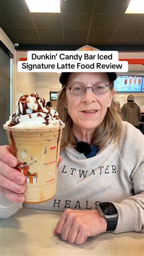 Dunkin’ Candy Bar Iced Signature Latte Food Review #coffeereview #dunkindonuts #dunkindonuts #foodreviewers | Rankin’s Reviews