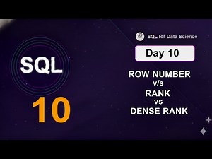 SQL for Data Science Day 10 | Row Number | Rank | Dense Rank | Window Functions | Bhuvnesh Bhatt