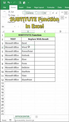 SUBTITUTE Function In Excel #excel #dataextractor #exceltips #dataanlysis #exceltricks