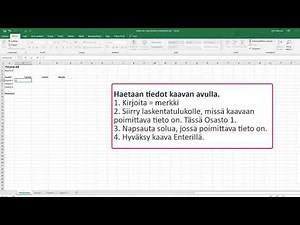 Yhteenvedon muodostaminen eri laskentatulukon tiedoista Excelissä